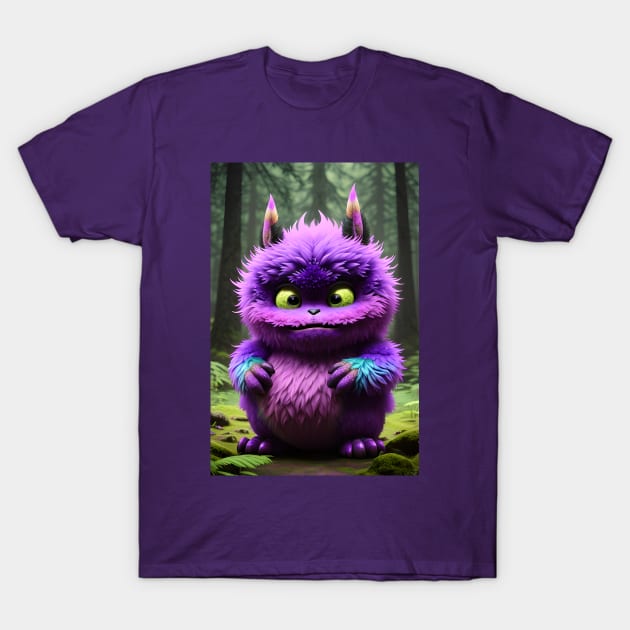 Cute Fluffy Monster 002 T-Shirt by PurplePeacock